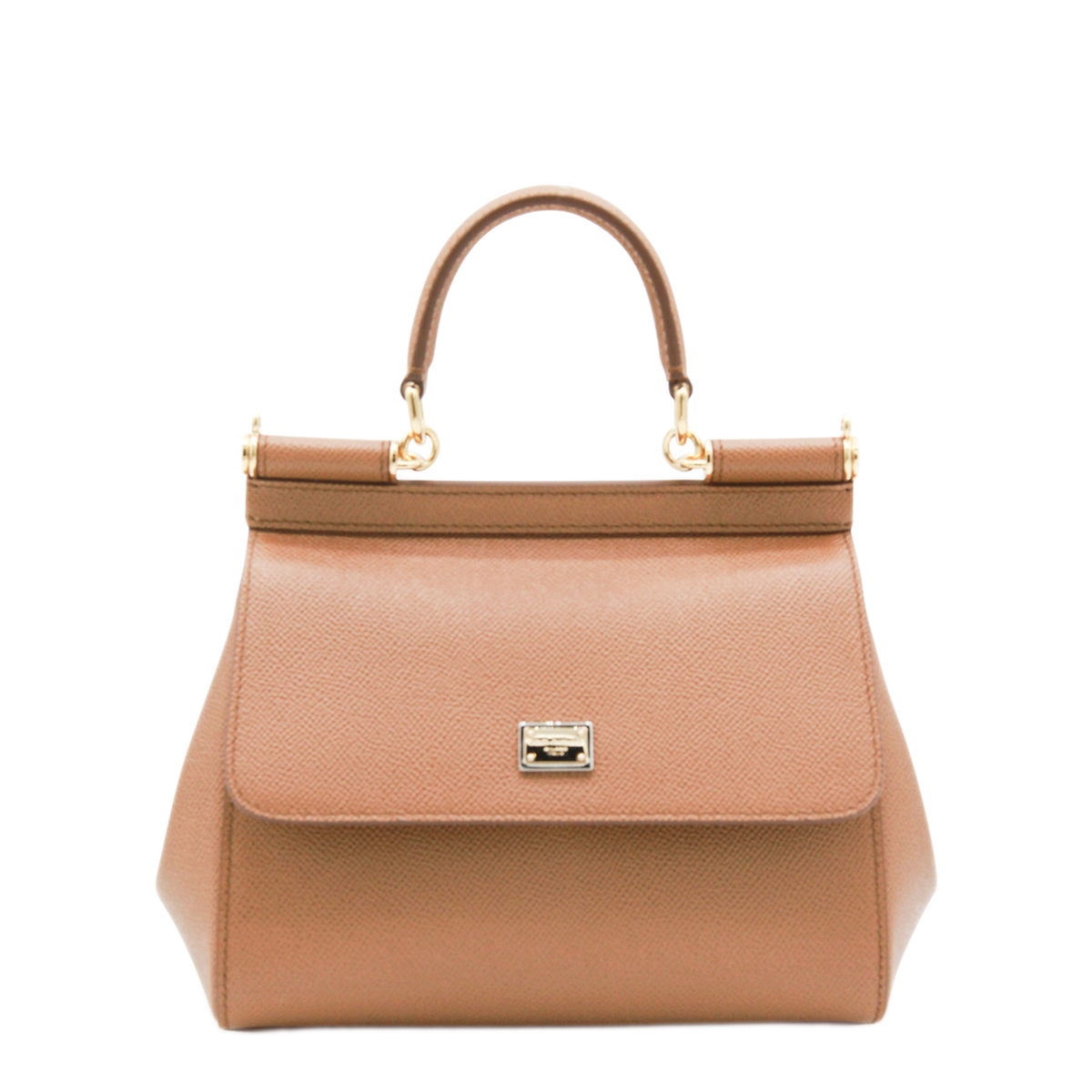 Sicily Small Calfskin Handbag - Brown - Image 1