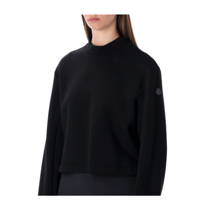 Black Sweatshirt with Asymmetric Hem - Image 3