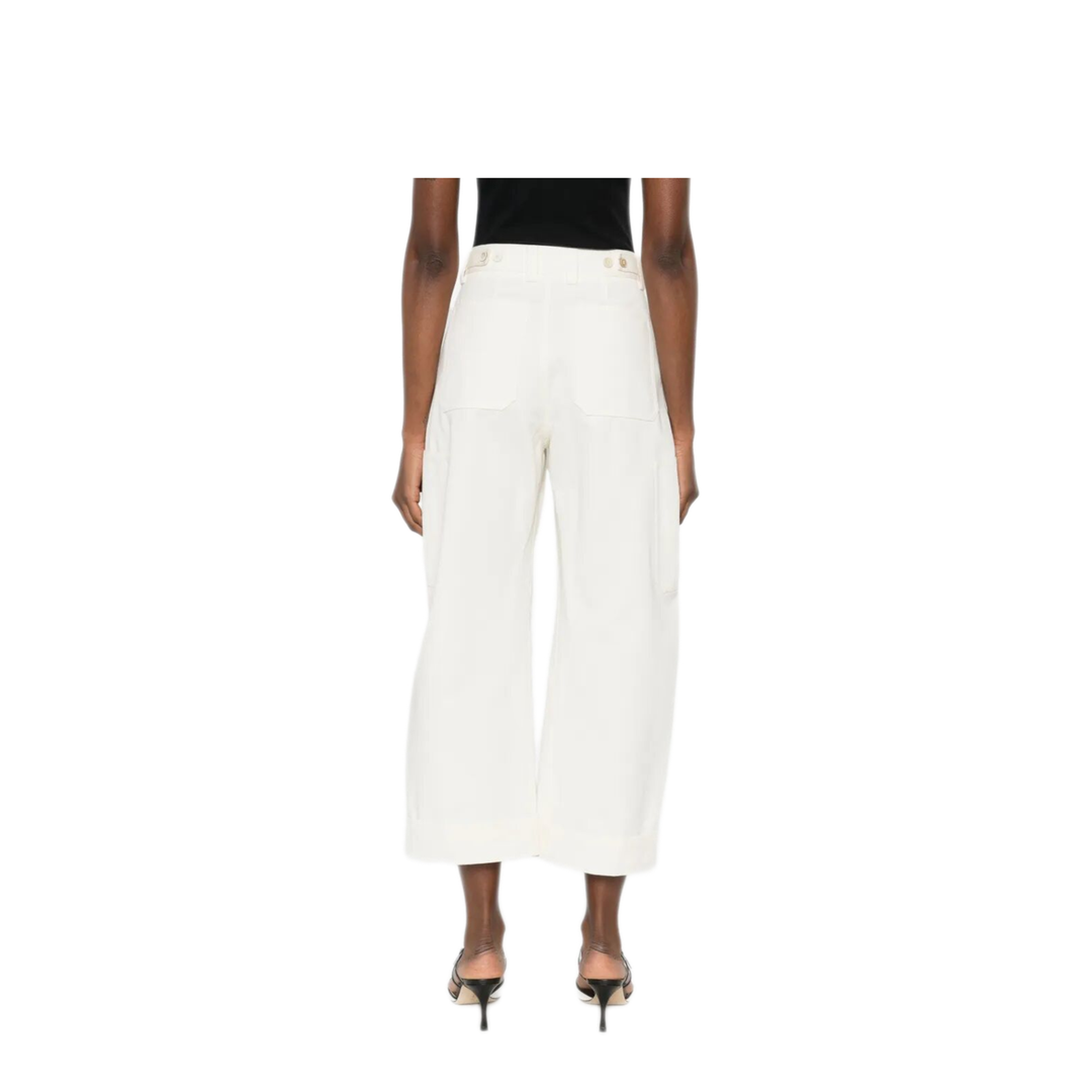 Cotton And Wool Cocoon Cropped Cargo Pants - Image 3