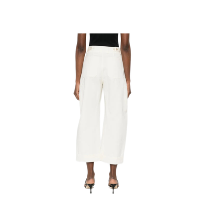 Cotton And Wool Cocoon Cropped Cargo Pants - Image 3