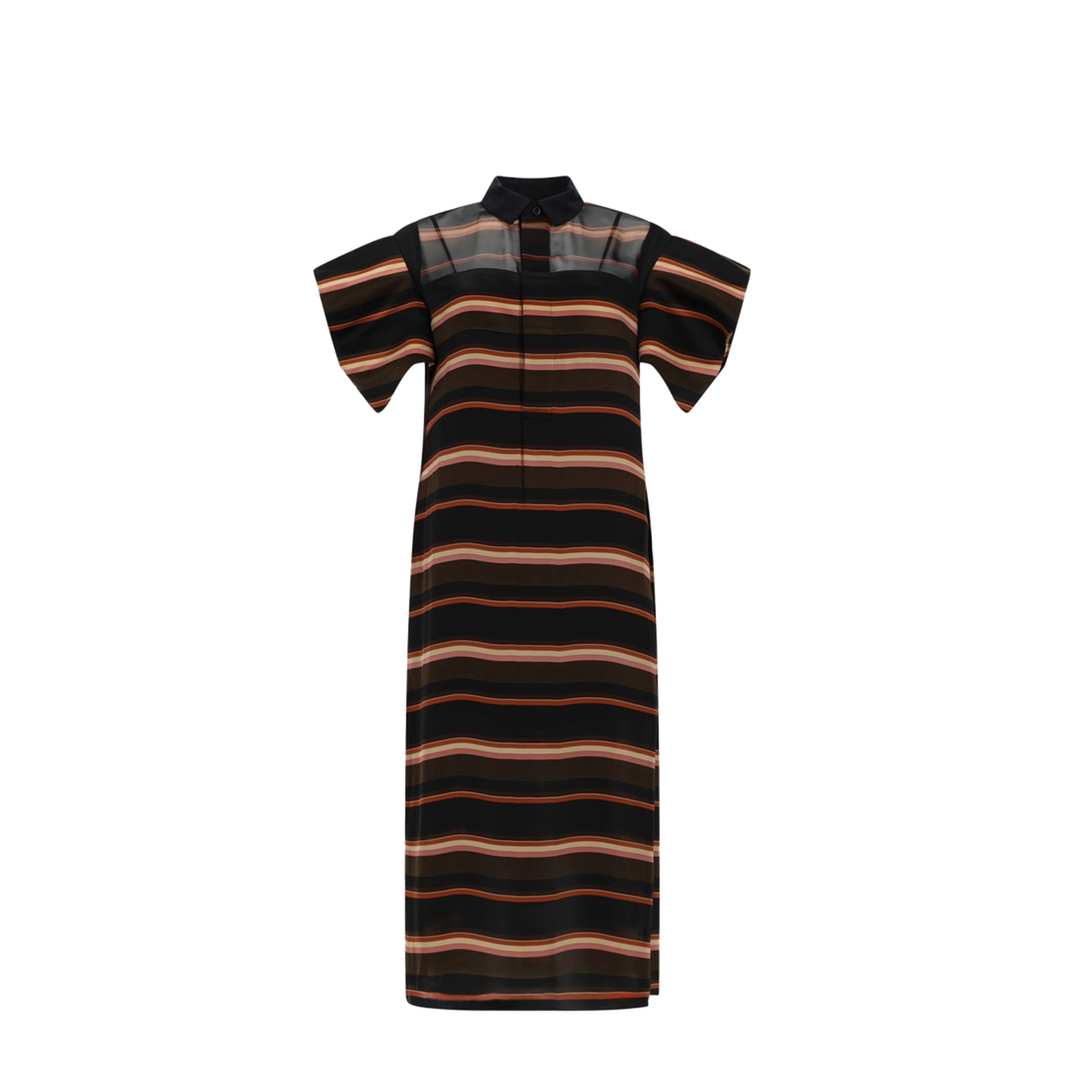 MIDI DRESS WITH HORIZONTAL STRIPE PRINT - Image 1