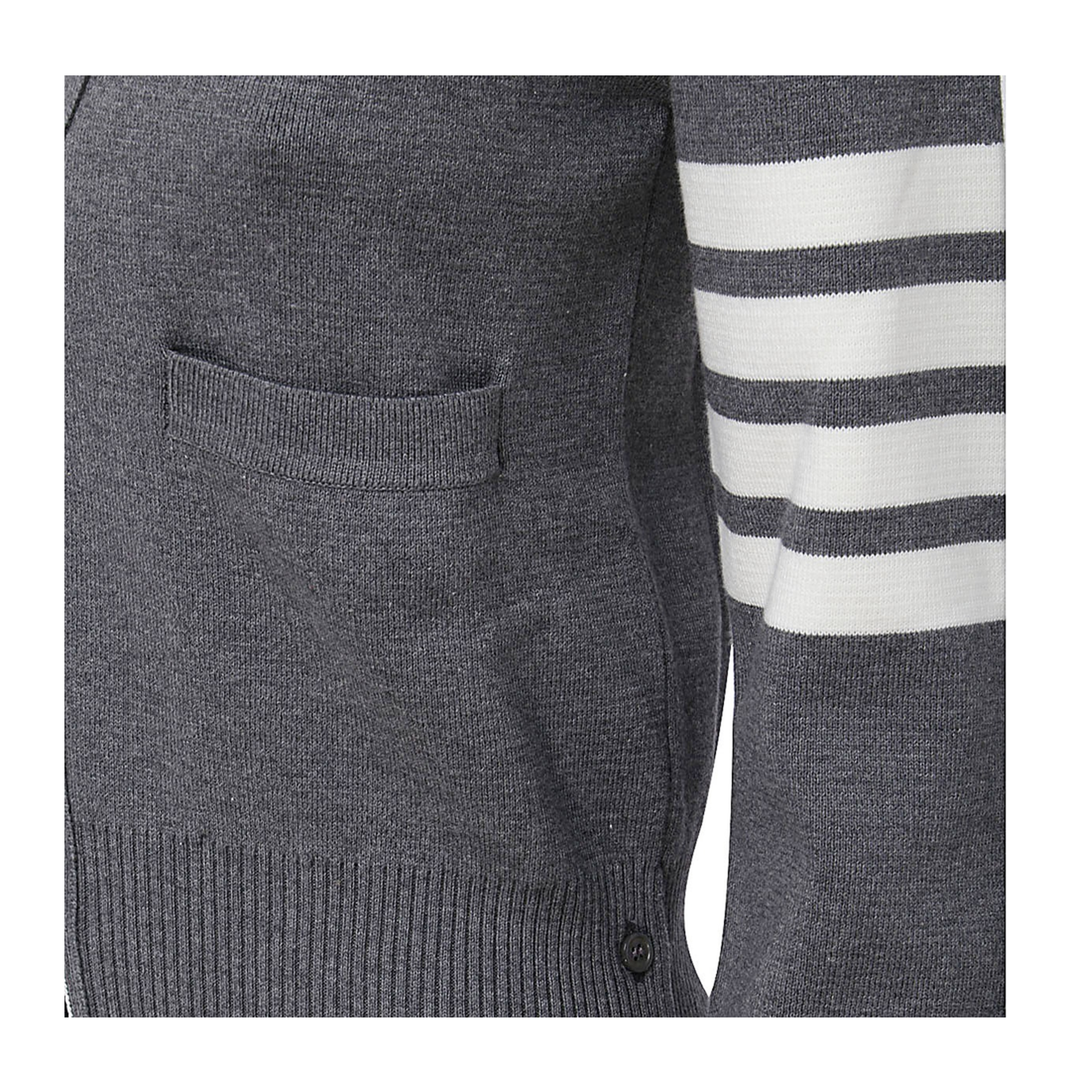 Wool 4 Bar V Neck Cardigan - Image 4