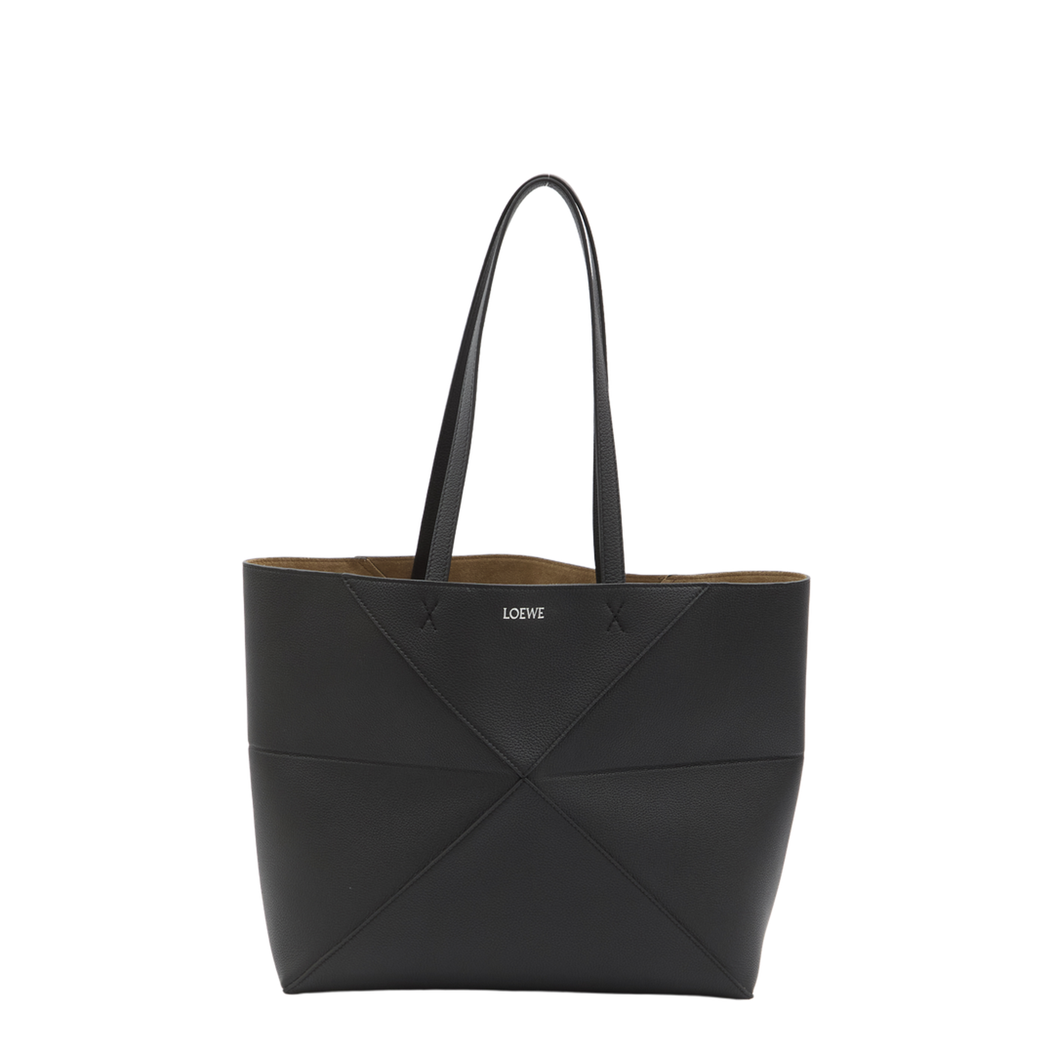 Puzzle Medium Horizontal Soft Grained Calfskin Tote - Black - Image 1