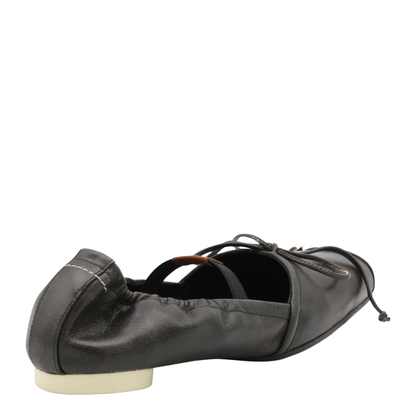Square-toe ballerinas in brown calfskin leather - Image 6
