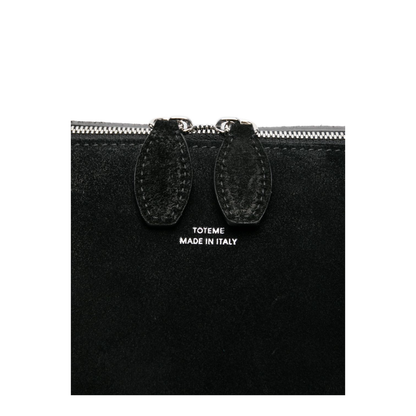 Suede Leather Tote Bag in Black - Image 3