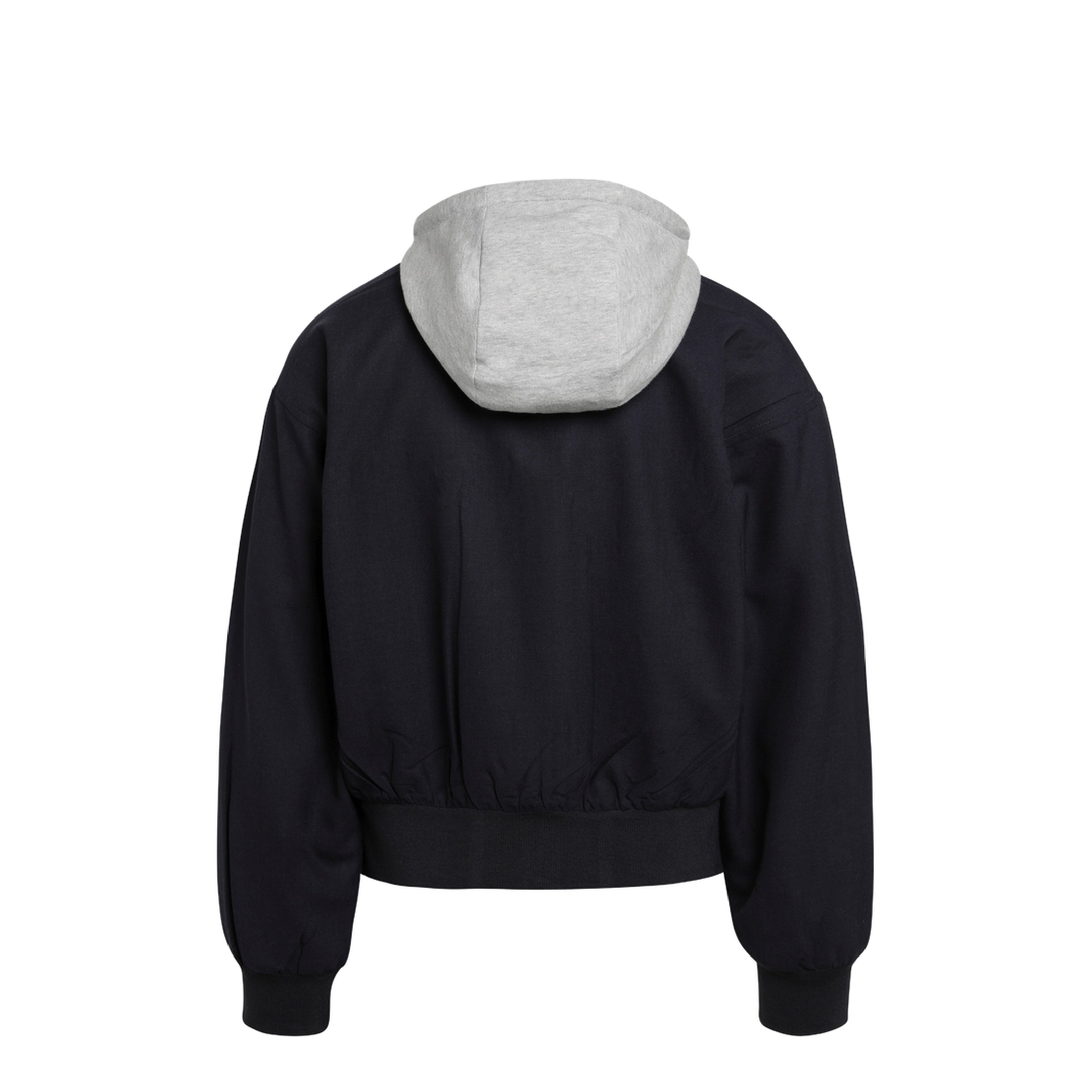 Navy Wool Hooded Jacket - Image 2