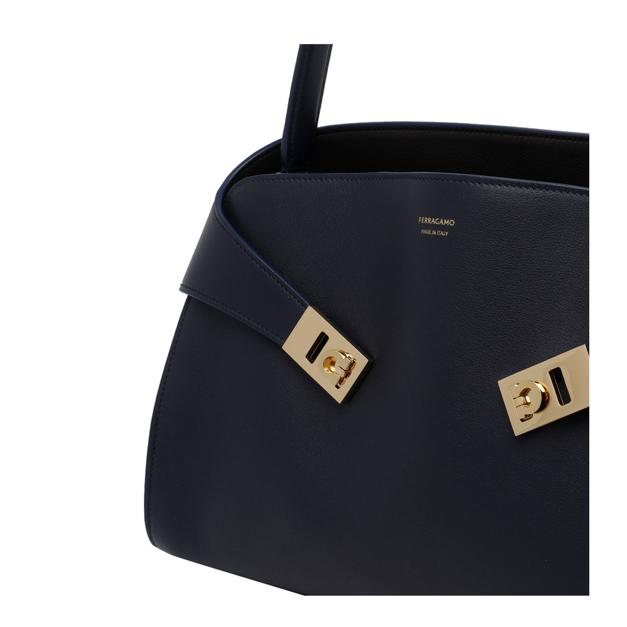 Hug Calfskin Handbag - Blue - Image 4