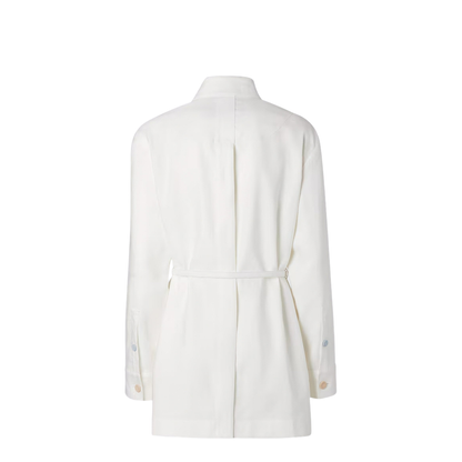 Go-To Jacket in White Linen and Cotton - Image 2