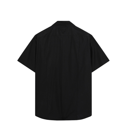 Black Poplin Short-Sleeve Shirt - Image 2