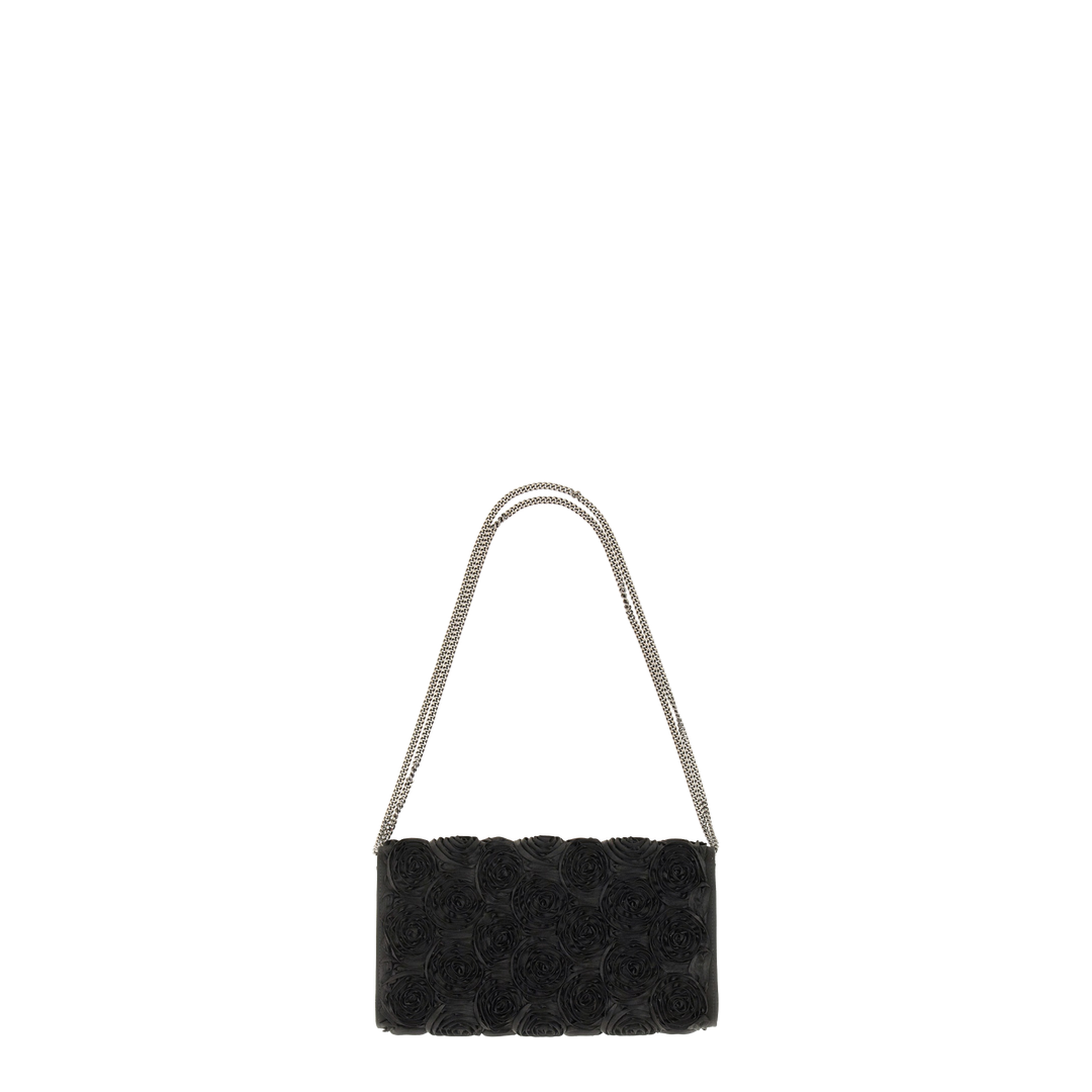 Satin Bag with Crystal Buckle and Rose Detail - Image 3