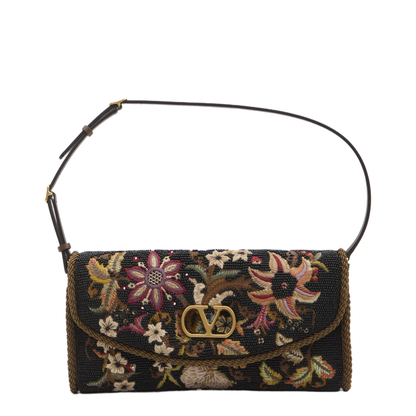Embellished Fabric VLogo Signature Shoulder Bag - Image 1
