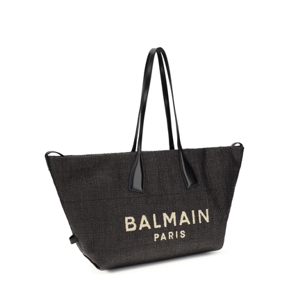 Track Shoulder Bag In Leather And Raffia - Image 2