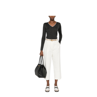 Cropped Cotton Trousers - Image 3