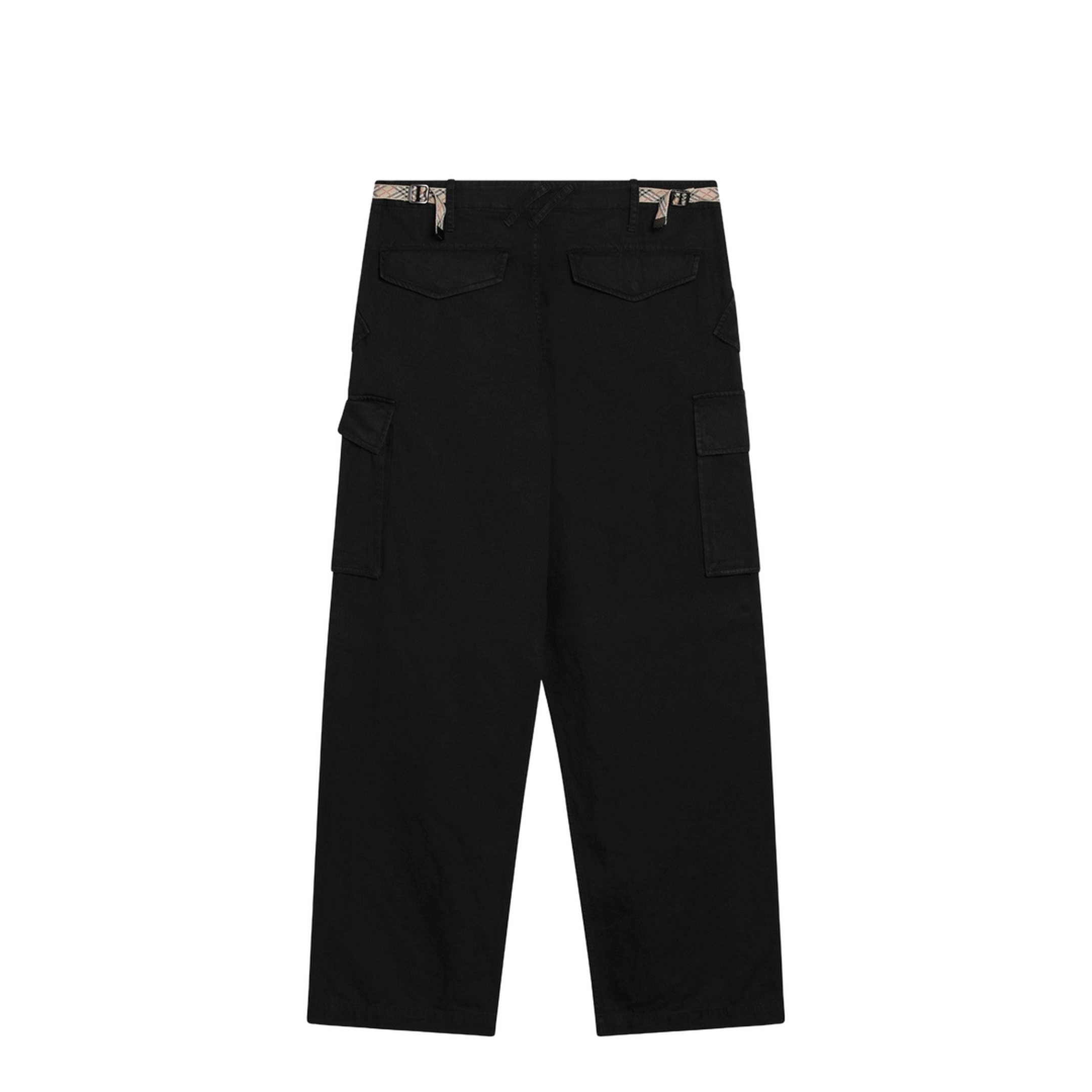 Black Cotton Cargo Trousers - Image 2