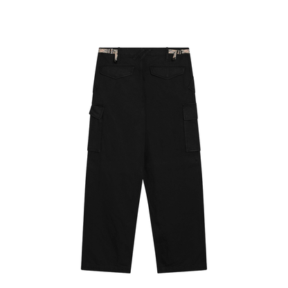 Black Cotton Cargo Trousers - Image 2