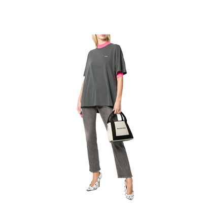 Cabas XS Canvas Tote - Natural/Black - Image 2