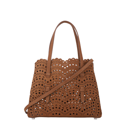 Mina 25 Medium Nubuck Tote Bag - Terracotta Brown - Image 1