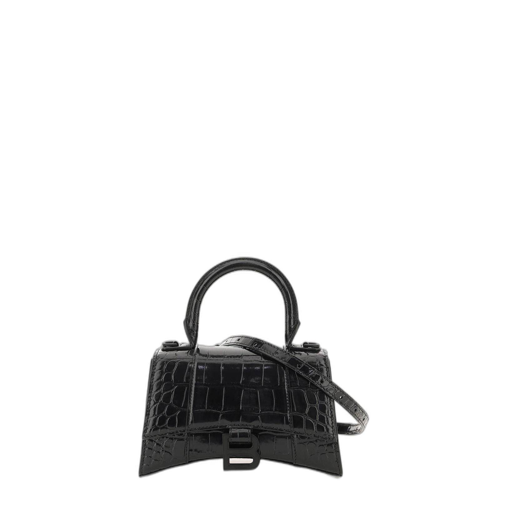 Hourglass Xs Handbag Crocodile Embossed - Image 1