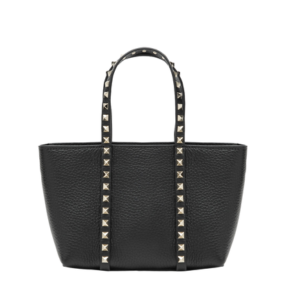 Rockstud Small Calfskin Shopping Bag - Black - Image 1