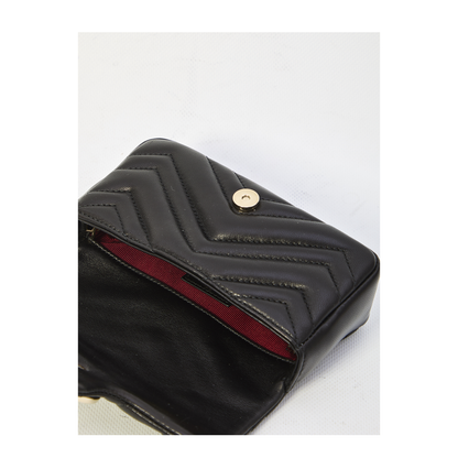 GG Marmont Mini Shoulder Bag Lambskin - Black - Image 4