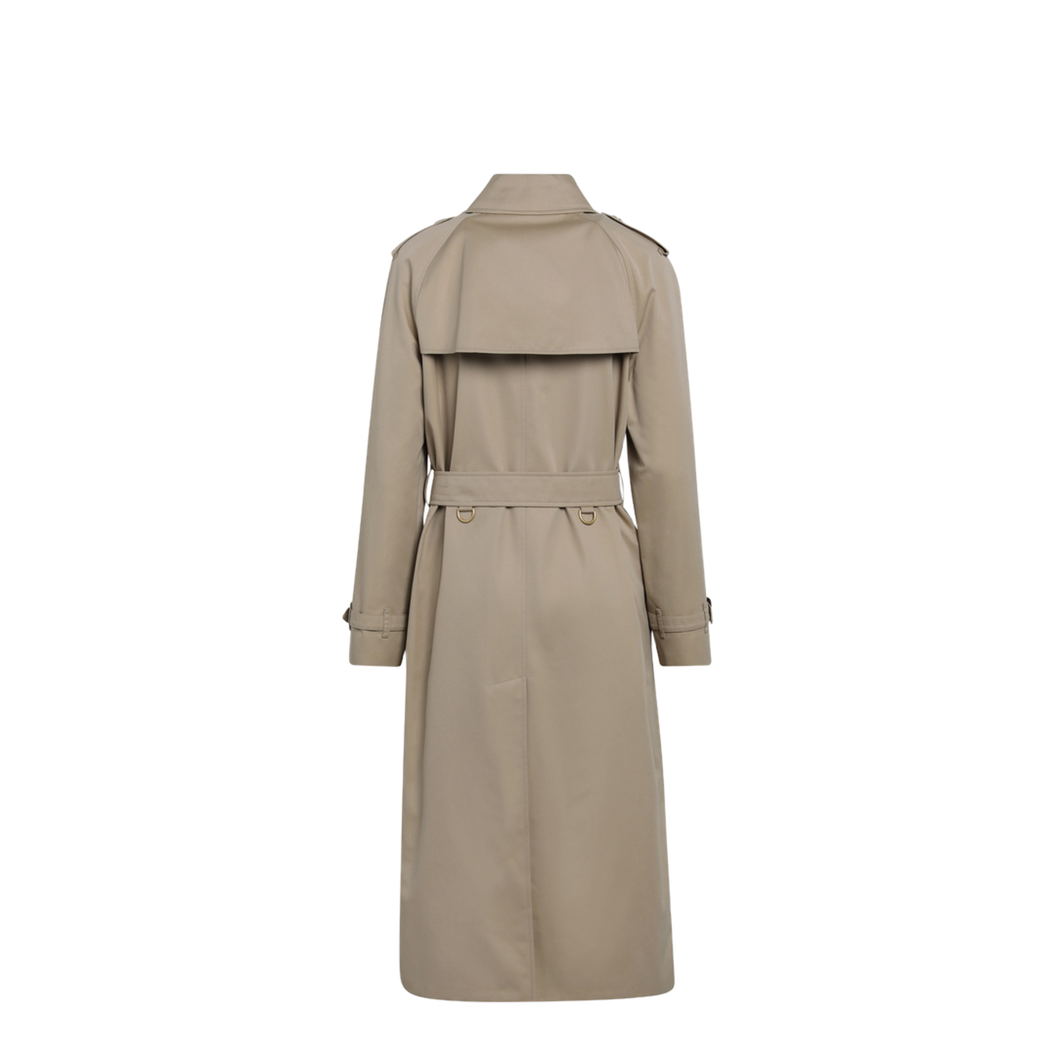 Waterloo Long Cotton Gabardine Trench Coat in Honey - Image 2