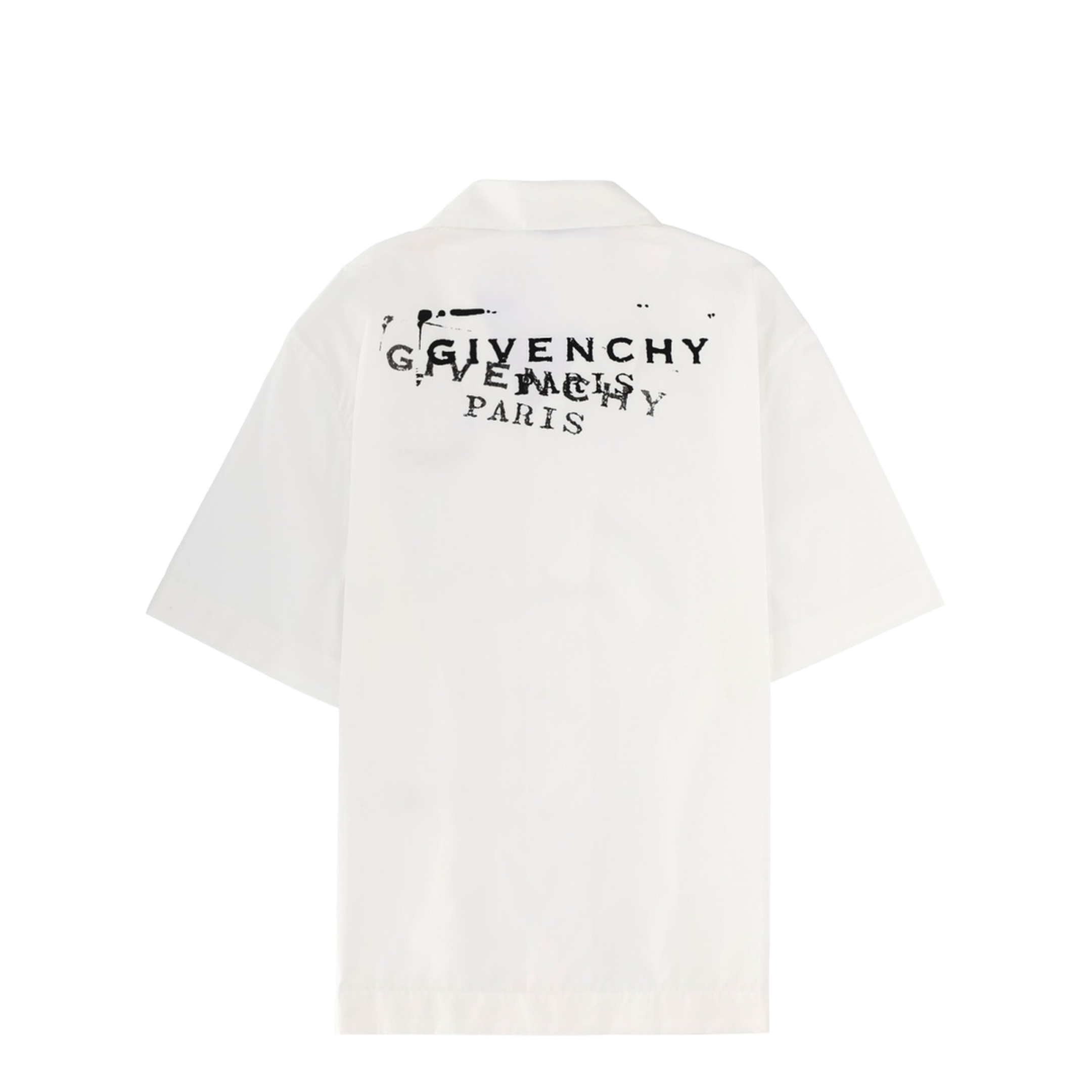 White Poplin Shirt with Logo Print - Image 3