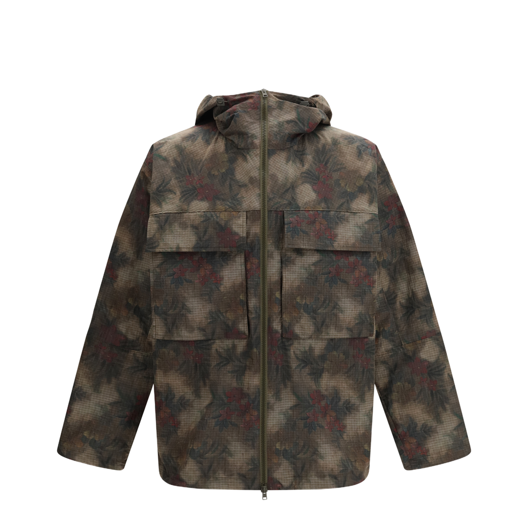 Ripstop Parka with Tropical Pattern - Image 1