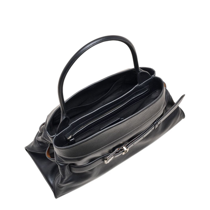 The Dakota Leather Shoulder Bag - Black - Image 4
