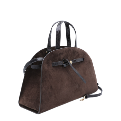 Romy Medium Suede Leather Bauletto - Brown - Image 3