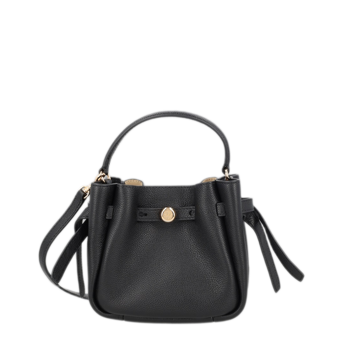 Romy Mini Calfskin Bucket Bag - Black - Image 1