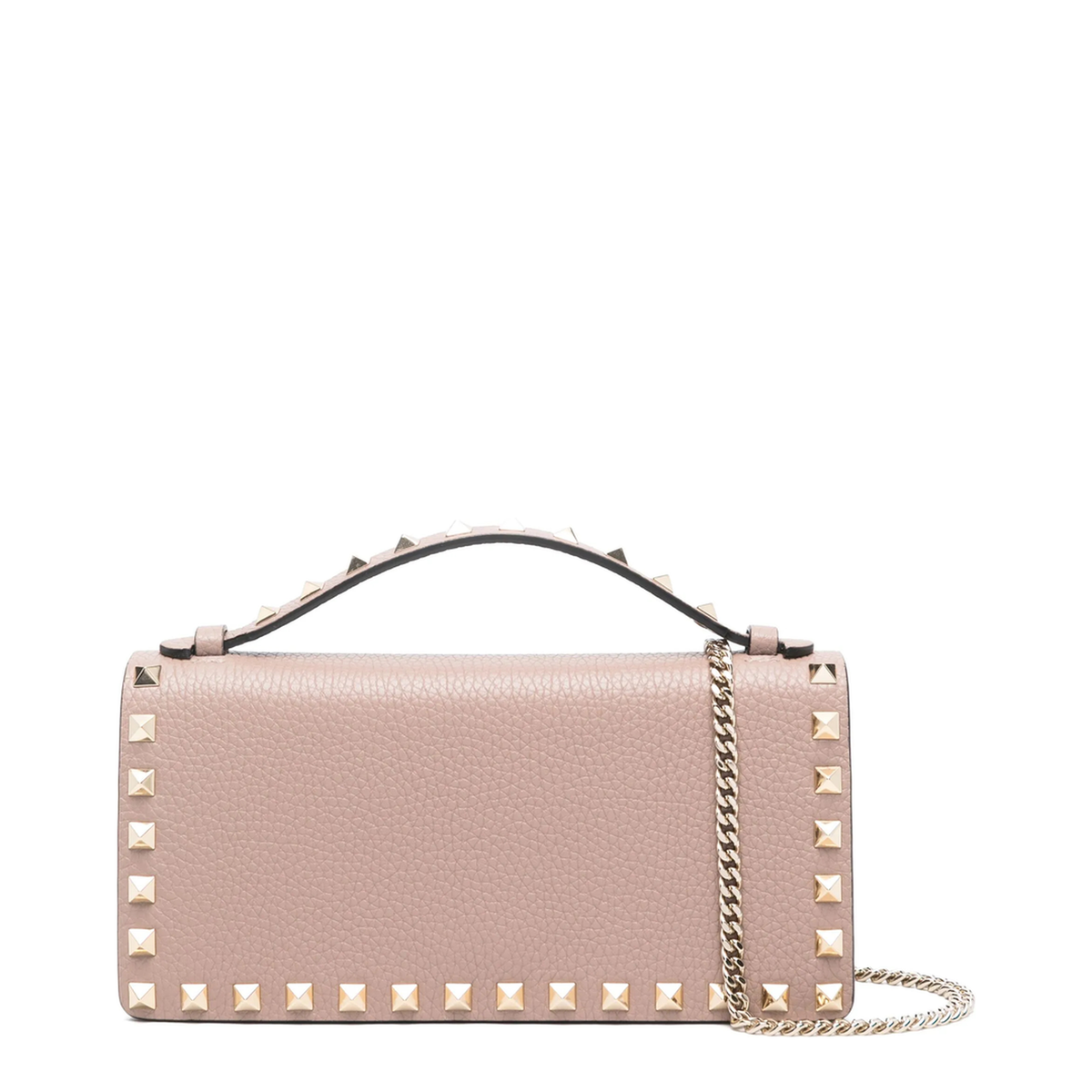 Rockstud Small Grainy Calfskin Shoulder Bag - Light Ivory - Image 1