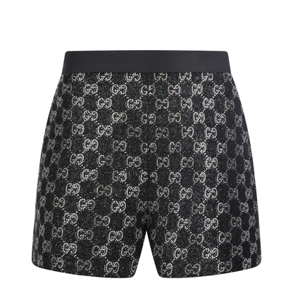 Embroidered Wool Tweed Lamé Shorts - Image 1