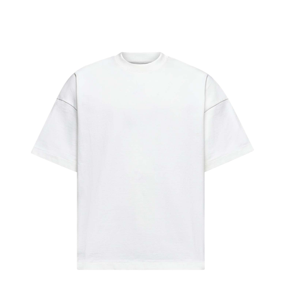 Ivory Cotton Crewneck T-Shirt - Image 1