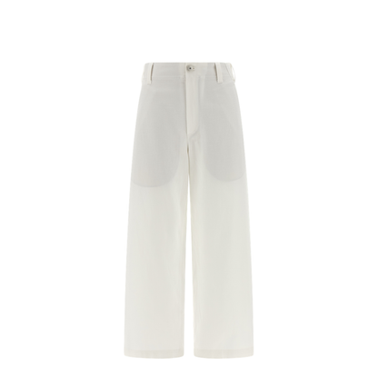 Crop Chino Trousers in Cotton and Linen Gabardine - Image 3