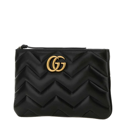 GG Marmont Leather Shoulder Bag - Black - Image 4