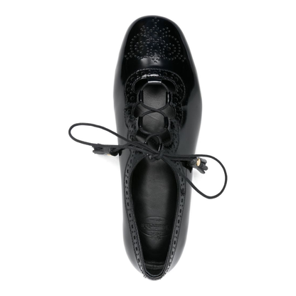 Black Leather Ballet Flats - Image 2