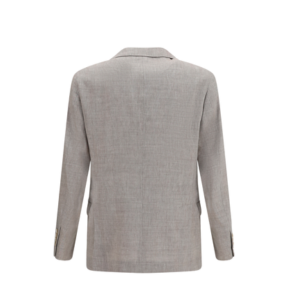 Deconstructed Linen and Wool Chevron Jacket - Image 2