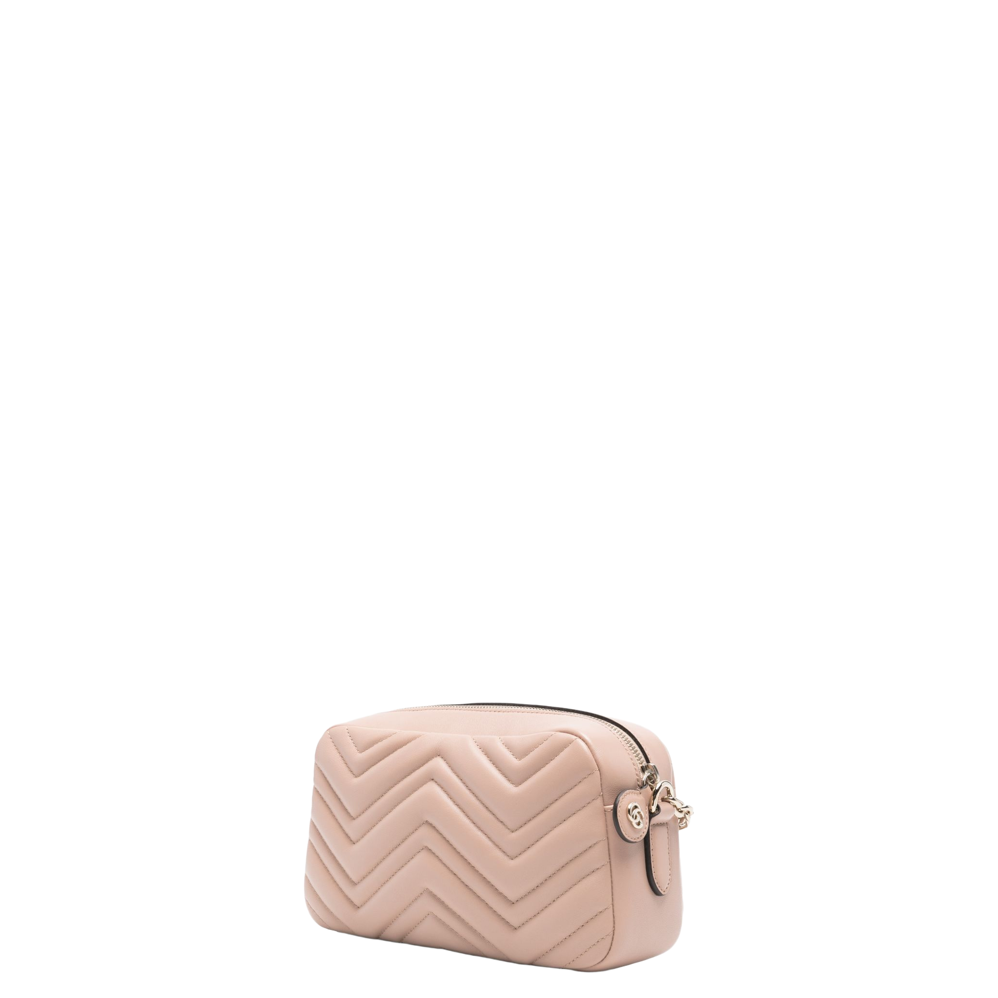 Small Camera Bag in Pink Beige Leather - Image 3