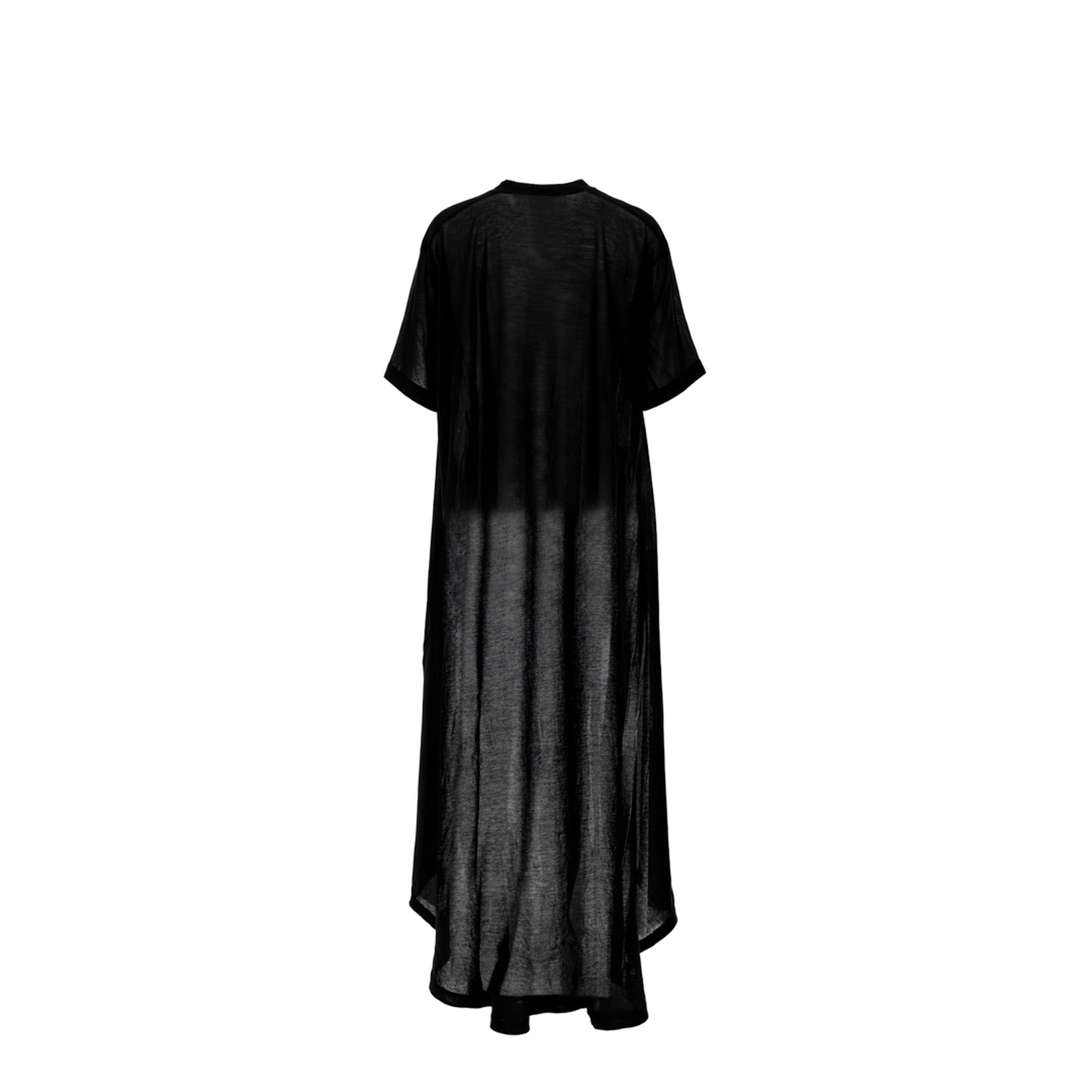 Black Maxi Train T-Shirt in Cotton Jersey - Image 2