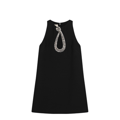 Black Wool Blend Dress - Image 1