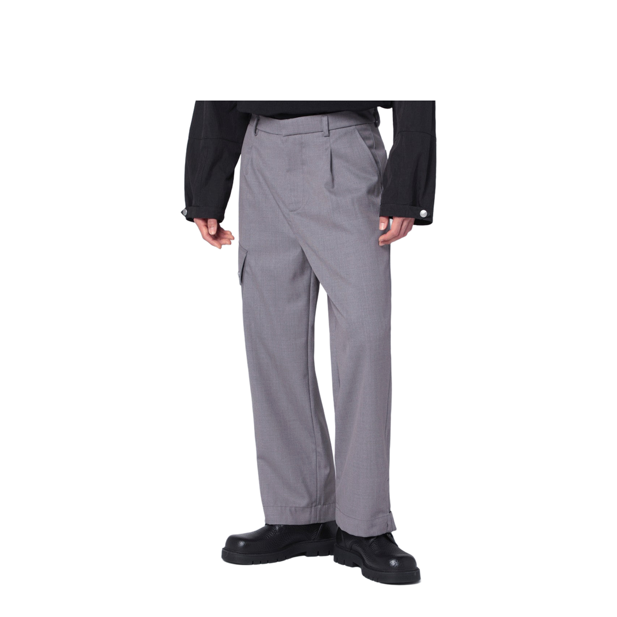 Grey Wool-Blend Trousers - Image 1