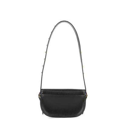 Safety-Pin-Detail Leather Shoulder Bag - Image 3