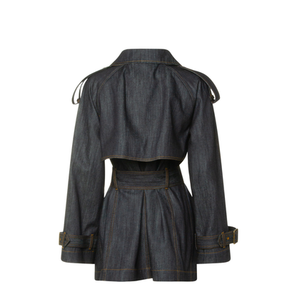 Short Denim Fitzrovia Trench Coat - Image 3