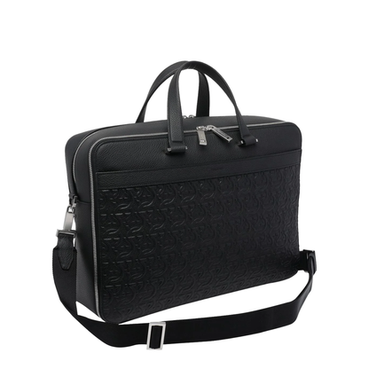 Calfskin Briefcase - Black - Image 2
