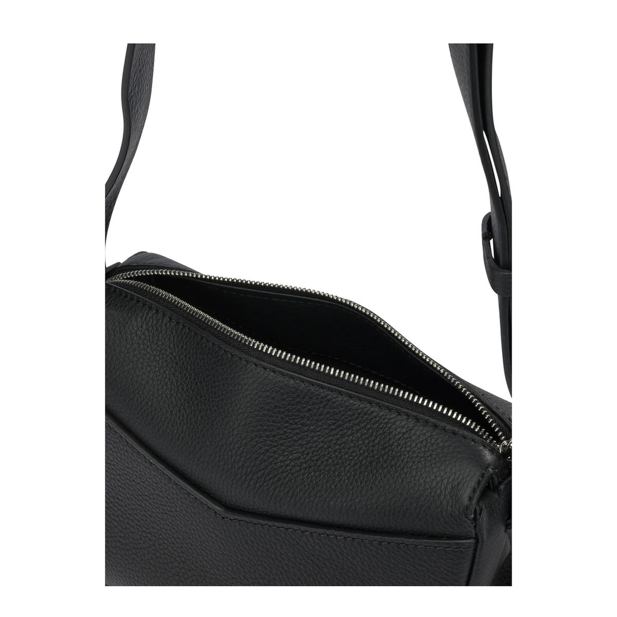Small Calf Leather Shoulder Bags - Black - Image 5