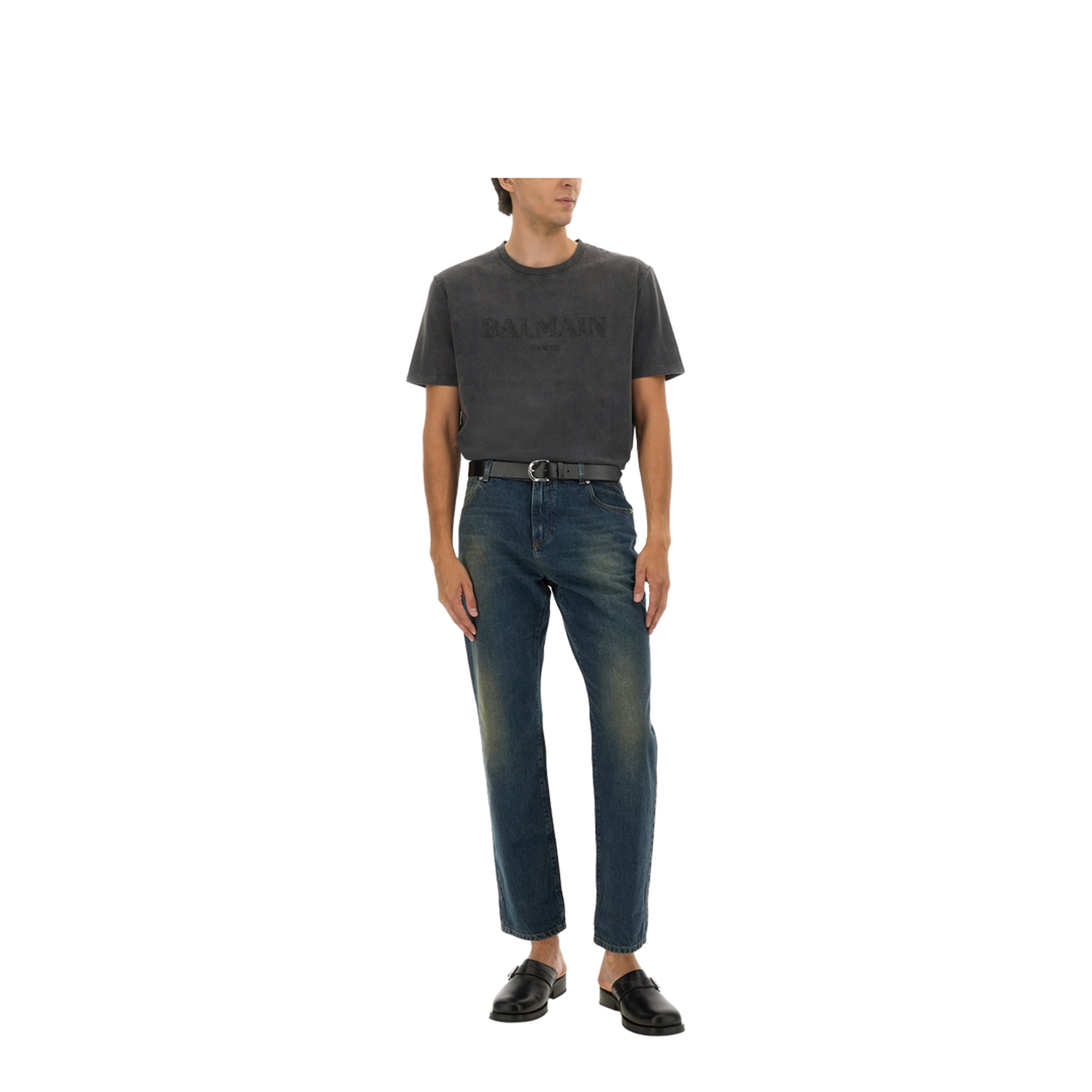 Vintage Embroidered T-shirt Grey - Image 2