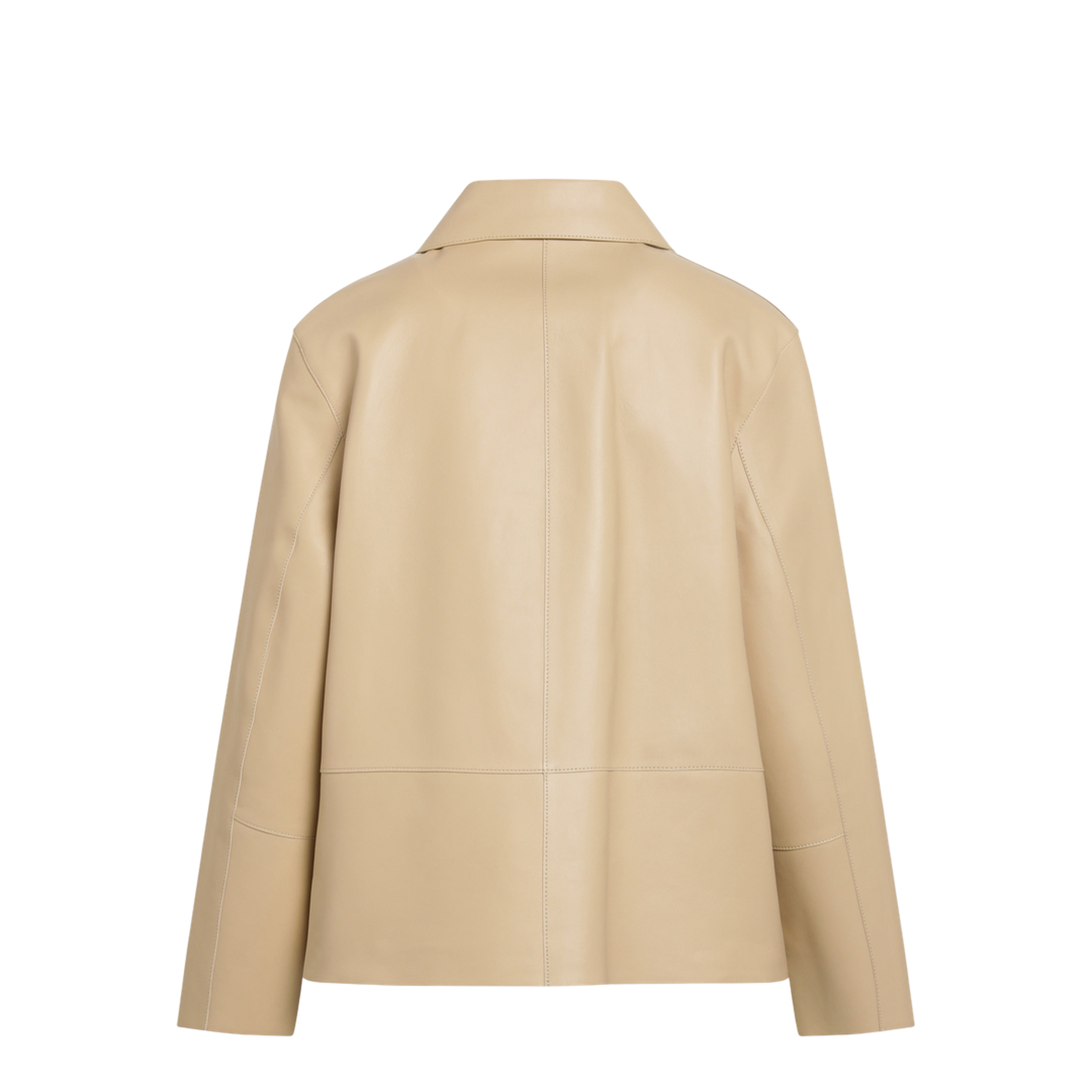 Light Beige Lamb Leather Jacket - Image 2