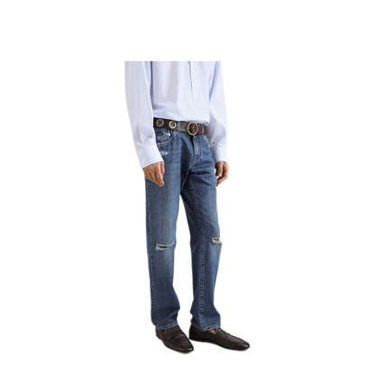 Classic Cotton Jeans with Tag with Abrasions - Image 2