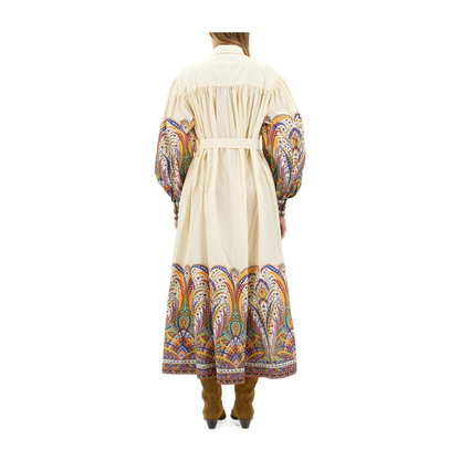 White Cotton Maxi Shirt Dress - Image 3
