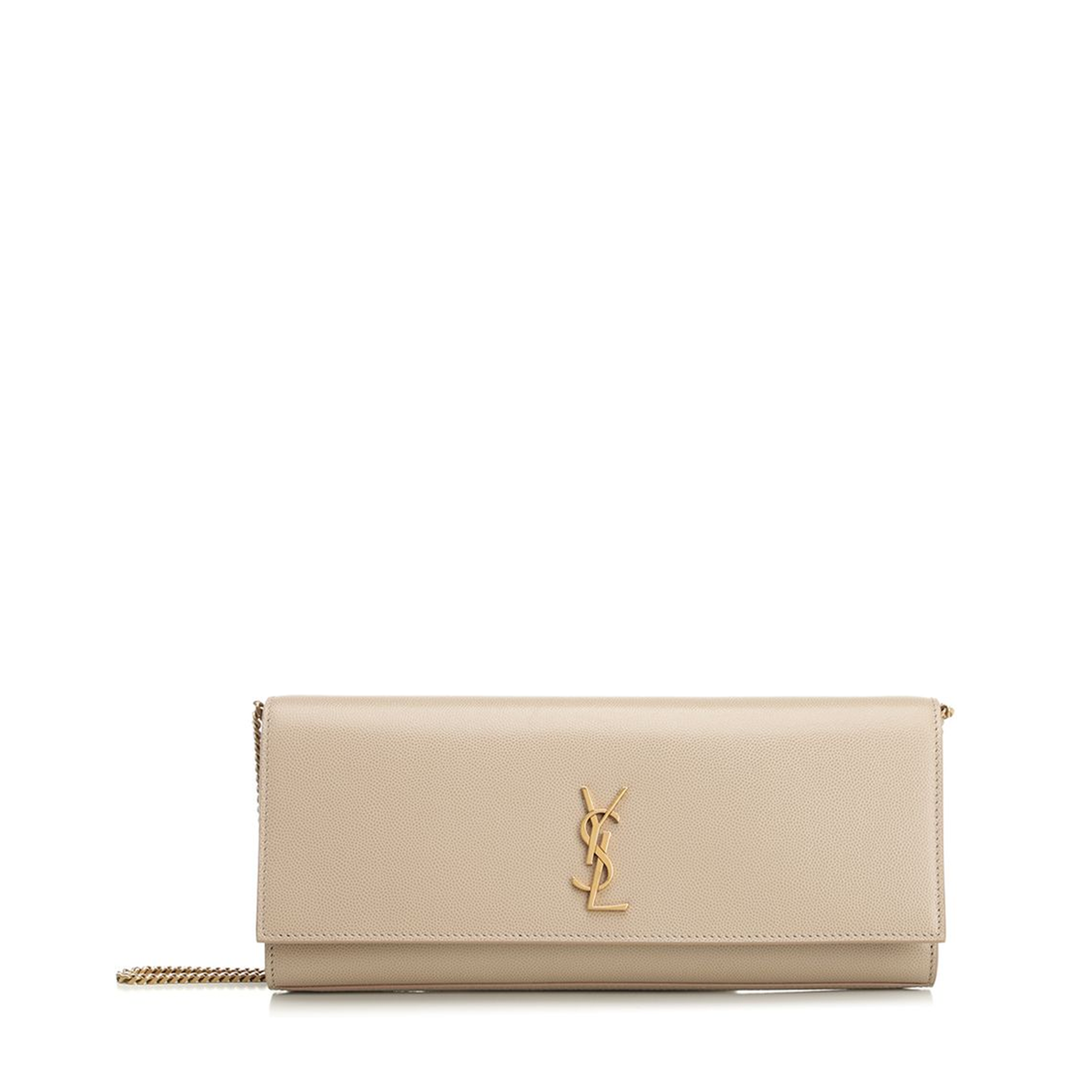 Kate Calf Leather Clutch - Dark Beige (Beige) - Image 1